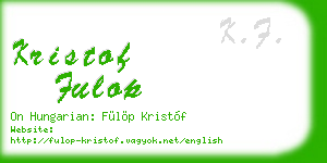 kristof fulop business card