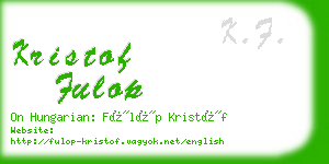 kristof fulop business card